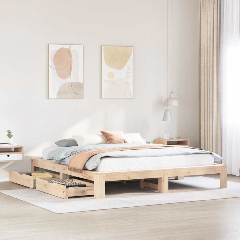 Vidaxl - Cadre de lit sans matelas 200x200 cm bois massif de pin