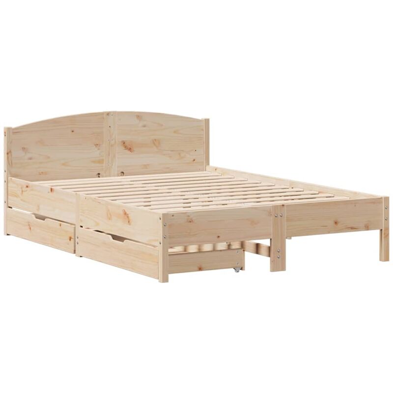 Vidaxl - Cadre de lit sans matelas 135x190 cm bois de pin massif