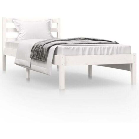 Cadre de lit sans matelas 75x190 cm blanc
