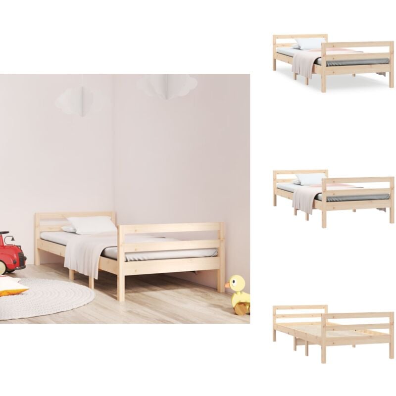 Cadre de lit sans matelas 80x200 cm bois massif de pin - Cadre De Lit - Lit Double - Lit En Bois - Lit Design - Meuble Chambre