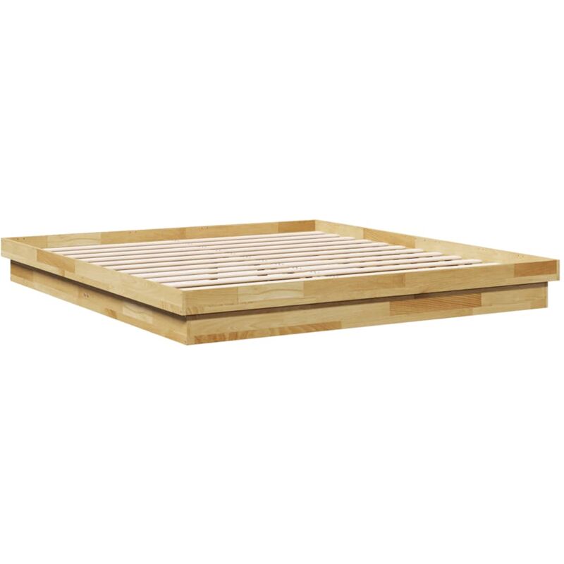 Vidaxl - Cadre de lit sans matelas 200 x 200 cm en bois massif de chêne