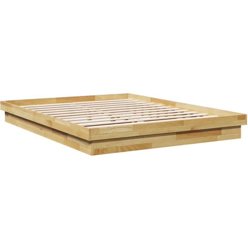 Vidaxl - Cadre de lit sans matelas 135x190 cm bois massif de chêne