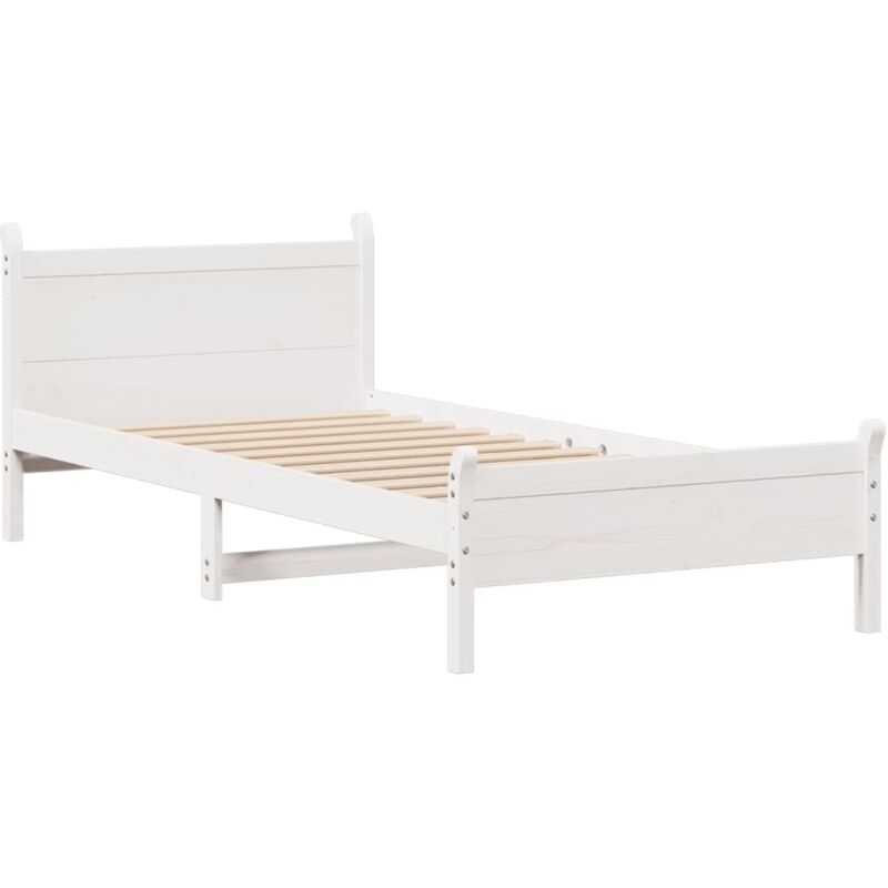 Vidaxl - Cadre de lit sans matelas blanc 90x190 cm bois de pin massif