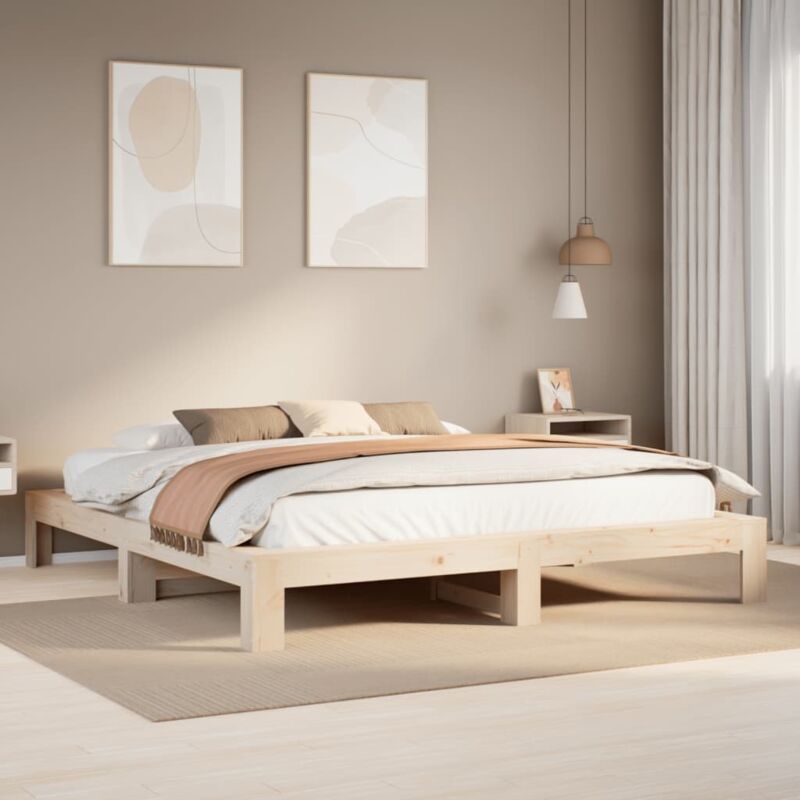 Vidaxl - Cadre de lit sans matelas 200x200 cm bois massif de pin