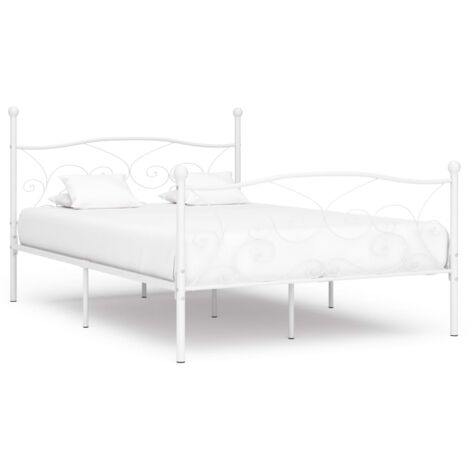 Cadre de lit sans matelas avec sommier à lattes métal 120x200cm vidaXL