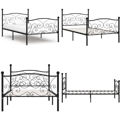 Cadre de lit sans matelas avec sommier à lattes métal 90x200 cm - Cadre De Lit - Lit Simple - Lit Metal - Literie - Meuble Chambre - Home & Living