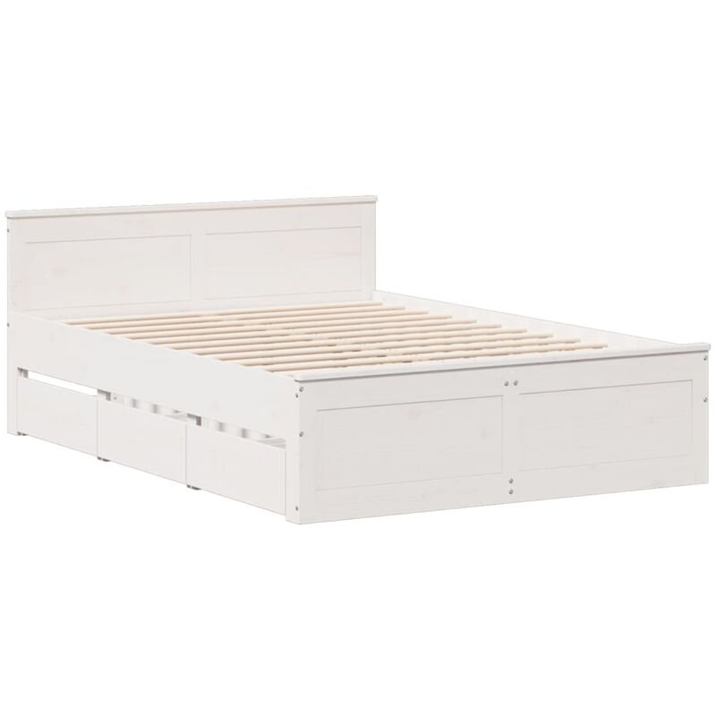 Vidaxl - Cadre de lit sans matelas avec tête de lit blanc 150x200 cm pin