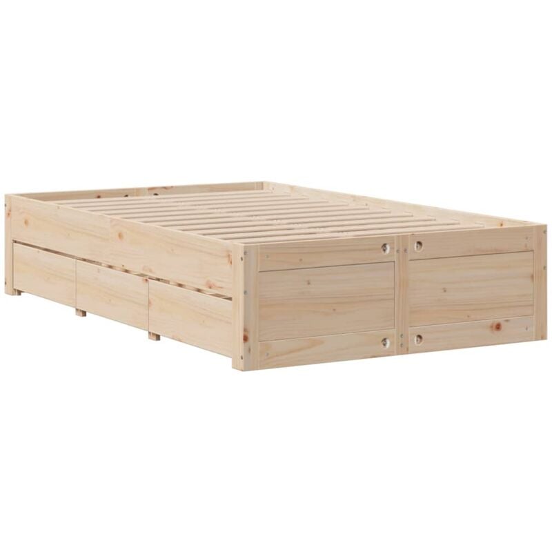 Vidaxl - Cadre de lit sans matelas avec tiroirs 120x190 cm bois de pin