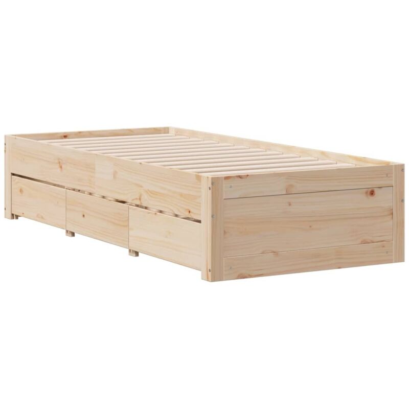 Vidaxl - Cadre de lit sans matelas avec tiroirs 75x190 cm bois de pin