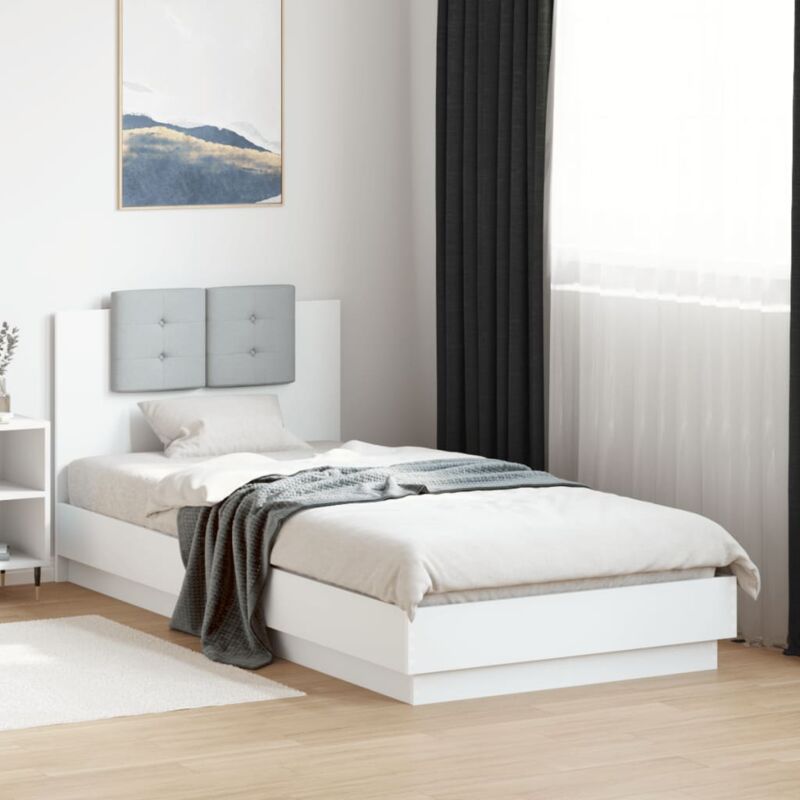 Cadre de lit sans matelas blanc 100x200 cm Vidaxl