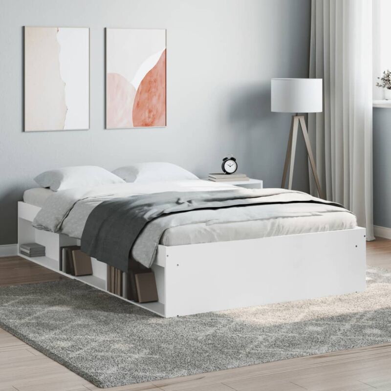 Cadre de lit sans matelas blanc 120x190 cm Vidaxl