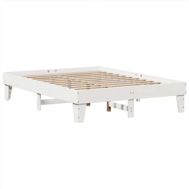 Vidaxl - Cadre de lit sans matelas blanc 140x190 cm bois de pin massif