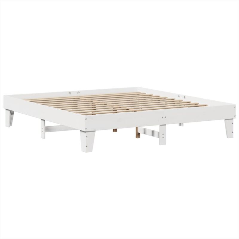 Vidaxl - Cadre de lit sans matelas blanc 200x200 cm bois massif de pin