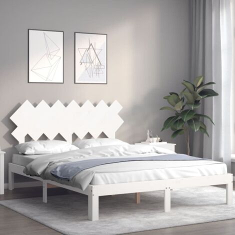 Cadre de lit sans matelas blanc 140x190 cm bois de pin massif vidaXL