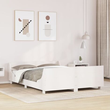 Cadre de lit sans matelas blanc 140x190 cm bois de pin massif vidaXL