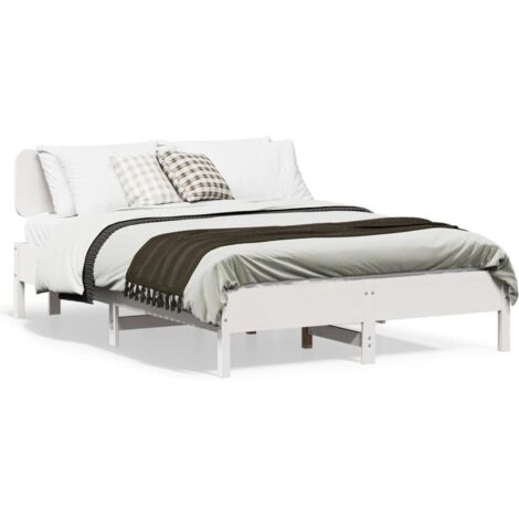 Cadre de lit sans matelas blanc 140x190 cm bois de pin massif vidaXL