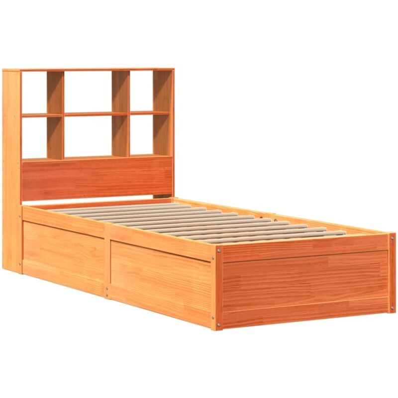 Cadre de lit sans matelas cire marron 90x190 cm bois pin massif Vidaxl