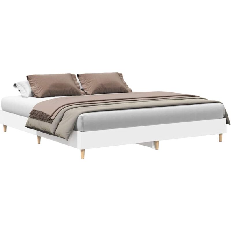 Cadre de lit sans matelas blanc 180x200 cm bois d'ingénierie Vidaxl