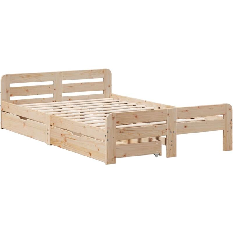 Cadre de lit sans matelas 120x190 cm bois de pin massif Vidaxl