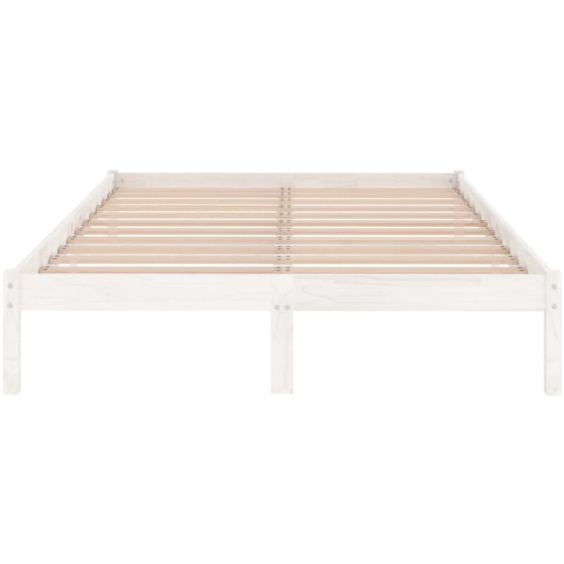 Vidaxl - Cadre de lit sans matelas blanc bois massif 140x190 cm