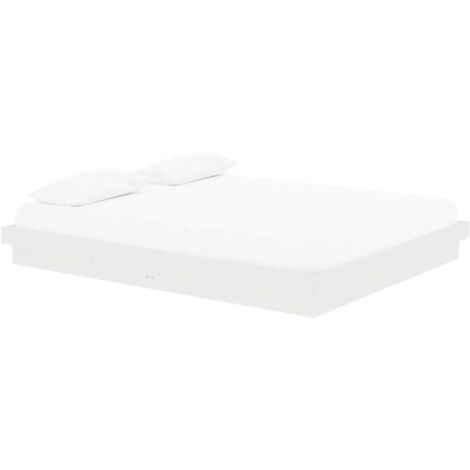 Cadre de lit sans matelas blanc bois massif 160x200 cm vidaXL