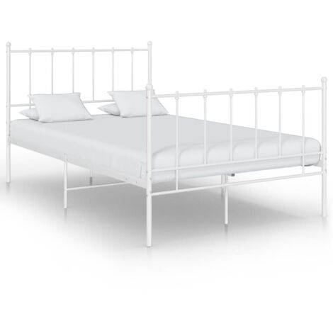 Cadre de lit sans matelas blanc métal 120x200 cm vidaXL