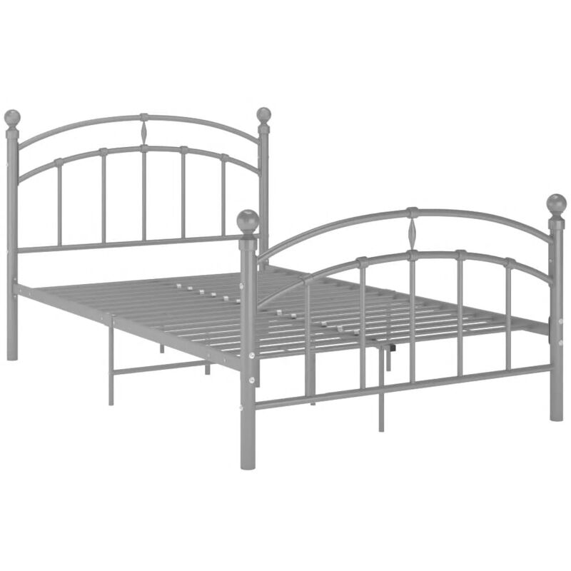 Cadre de lit Gris Métal 120x200 cm - Vidaxl