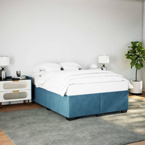 Cadre de lit sans matelas bleu 140x190 cm velours vidaXL