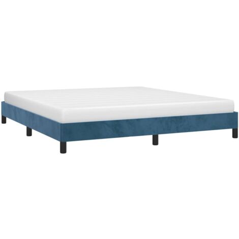 Cadre de lit sans matelas bleu foncé 180x200 cm velours vidaXL