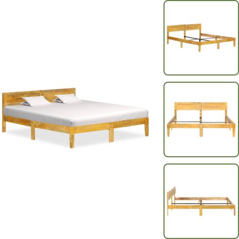 Cadre de lit sans matelas bois de manguier massif 180 cm - Cadre De Lit - Lit Double - Bois Massif - Manguier - Meuble Chambre