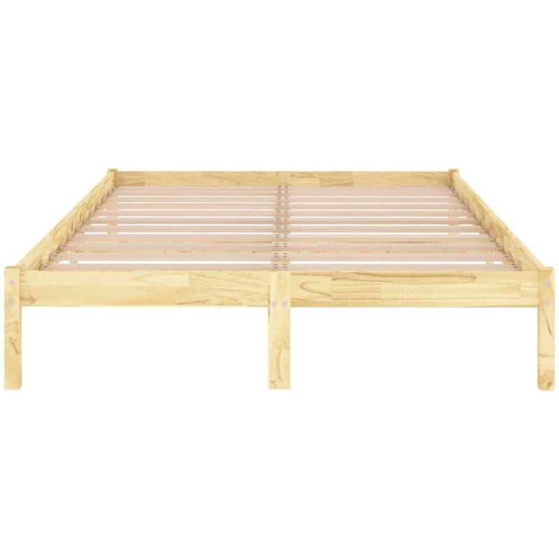 Vidaxl - Cadre de lit sans matelas bois massif 140x190 cm