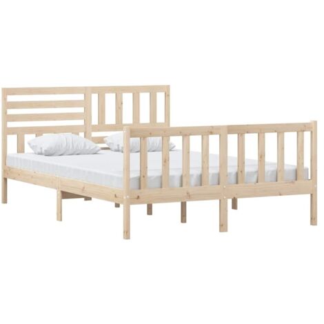Cadre de lit sans matelas bois massif 140x200 cm vidaXL