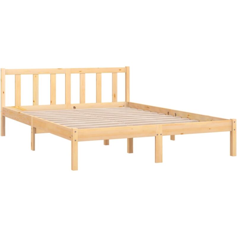 Cadre de lit sans matelas bois massif 160x200 cm