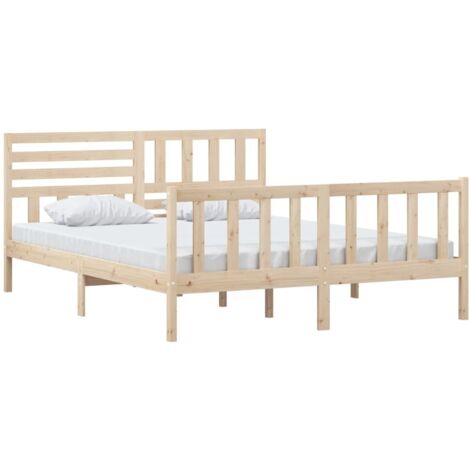 Cadre de lit sans matelas bois massif 160x200 cm vidaXL