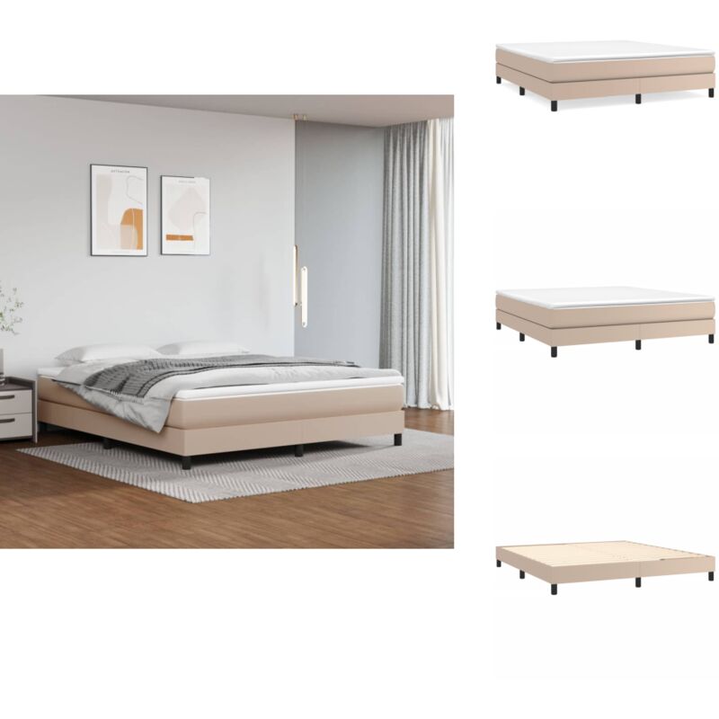 Vidaxl - Cadre de lit sans matelas cappuccino 160x200 cm similicuir - Cadre De Lit - Lit Double - Similicuir - Lit Capitonné - Meubles De Chambre