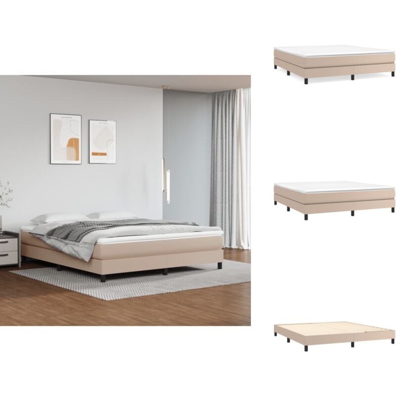Vidaxl - Cadre de lit sans matelas cappuccino 180x200 cm similicuir - Cadre De Lit - Lit Double - Similicuir - Lit Capitonné - Meubles De Chambre