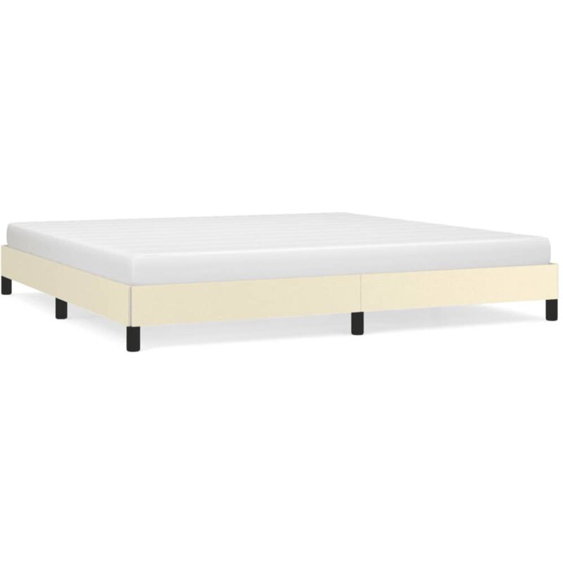 Cadre de lit Crème 200x200 cm Similicuir - Vidaxl