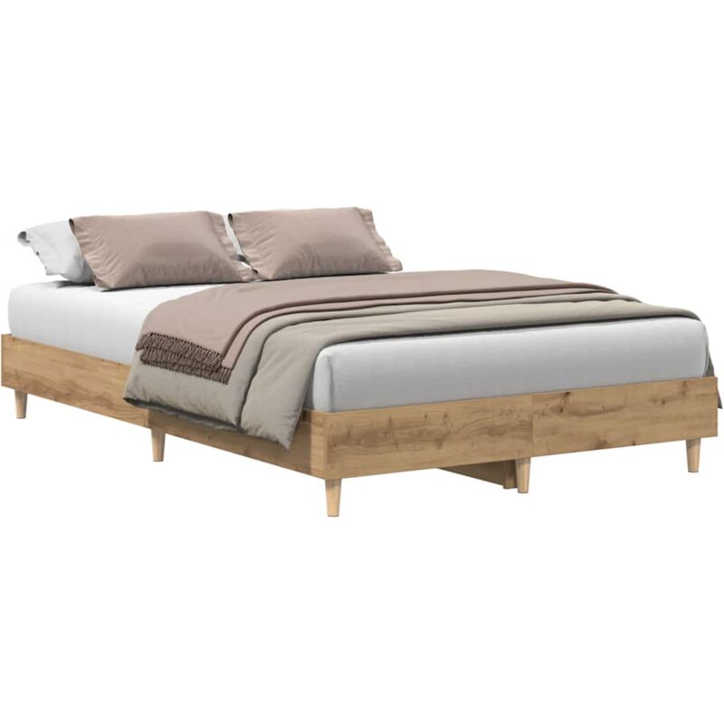 Vidaxl - Cadre de lit sans matelas chêne artisanal 140x190 cm