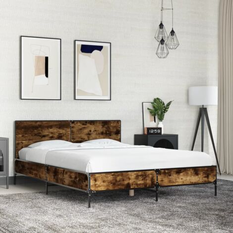 Cadre de lit sans matelas chêne fumé 140x190 cm vidaXL