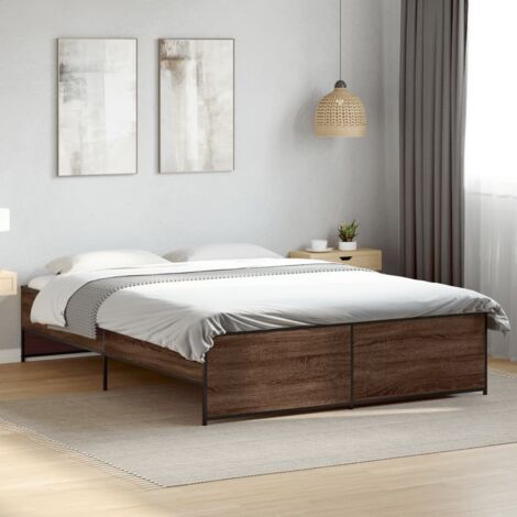 Cadre de lit sans matelas chêne marron 160x200 cm vidaXL