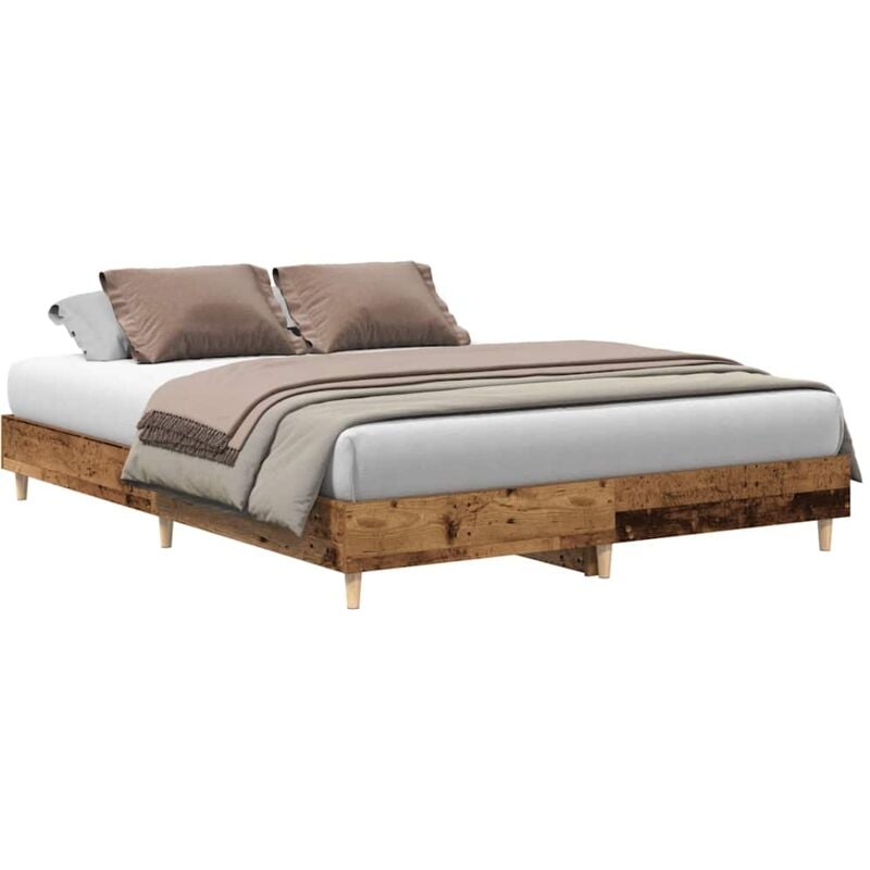 Cadre de lit sans matelas vieux bois 140x200 cm bois ingénierie Vidaxl