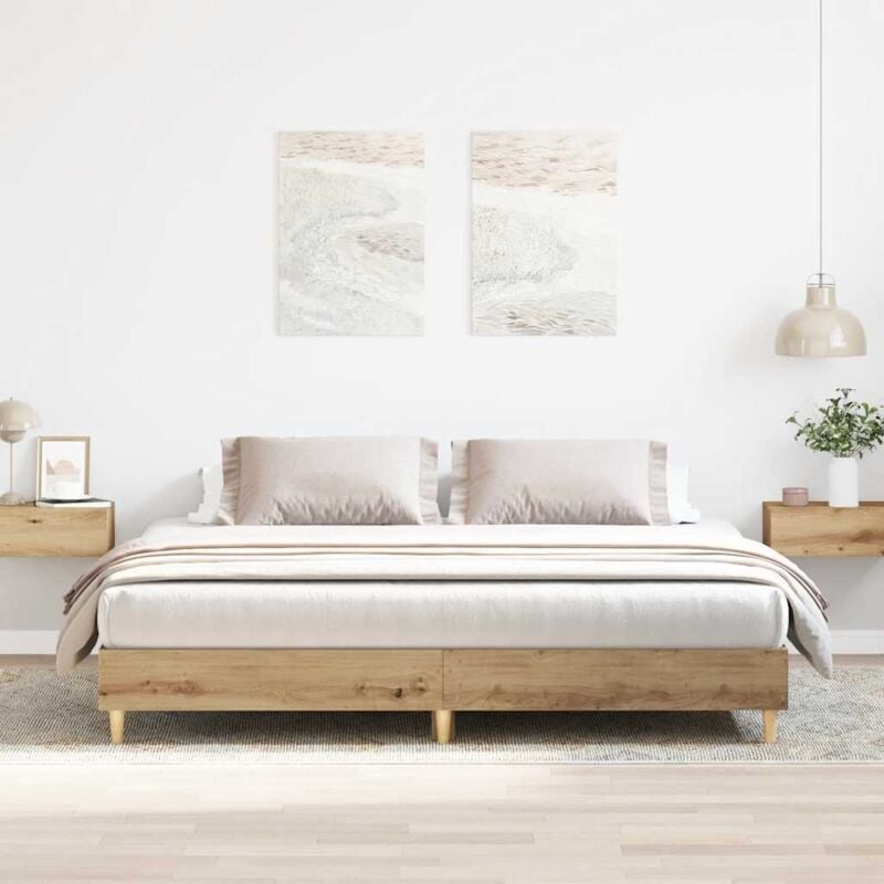 Vidaxl - Cadre de lit sans matelas chêne artisanal 200x200 cm