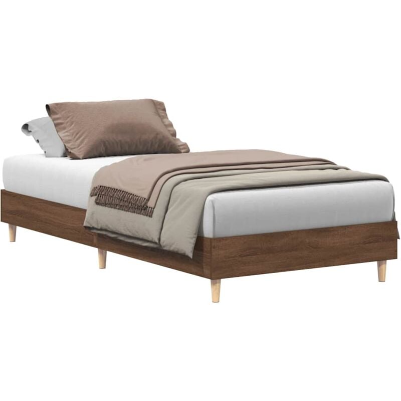 Cadre de lit sans matelas chêne marron 90x190cm bois ingénierie Vidaxl