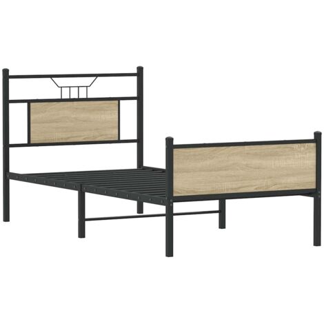 Cadre de lit sans matelas chêne sonoma 90x190 cm vidaXL