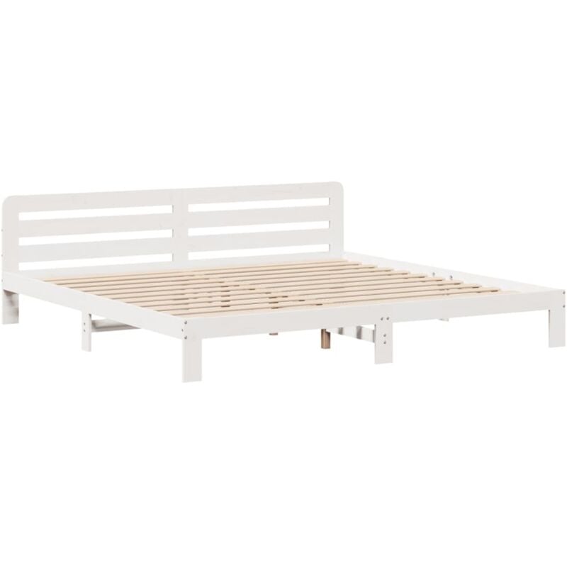 Vidaxl - Cadre de lit sans matelas blanc 180x200 cm bois massif de pin