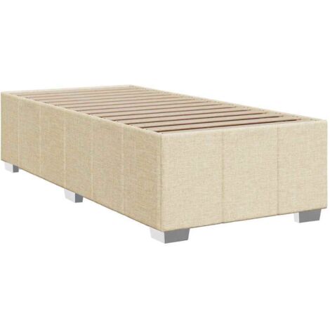 Cadre de lit sans matelas crème 100x200 cm tissu vidaXL
