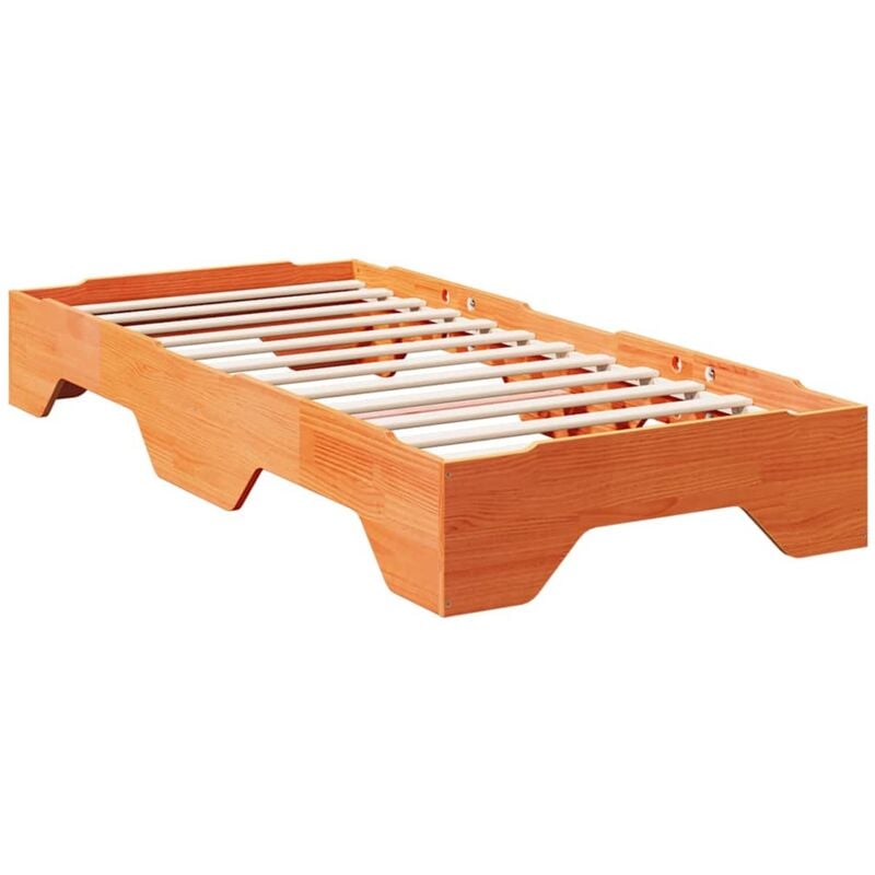 Vidaxl - Cadre de lit sans matelas empilable cire marron 90x190 cm