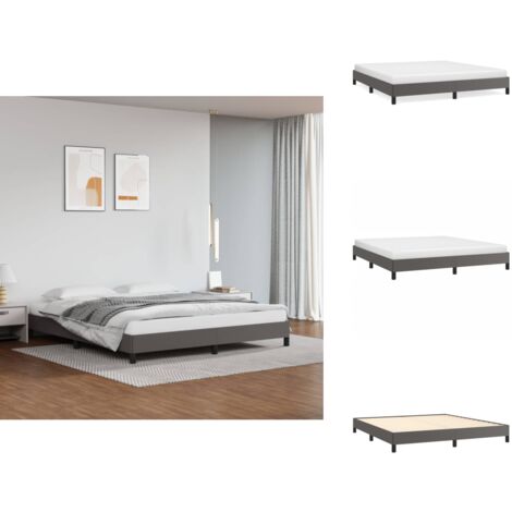Cadre de lit sans matelas gris 180x200 cm similicuir - Cadre De Lit - Lit Double - Similicuir - Lit Moderne - Meuble Chambre