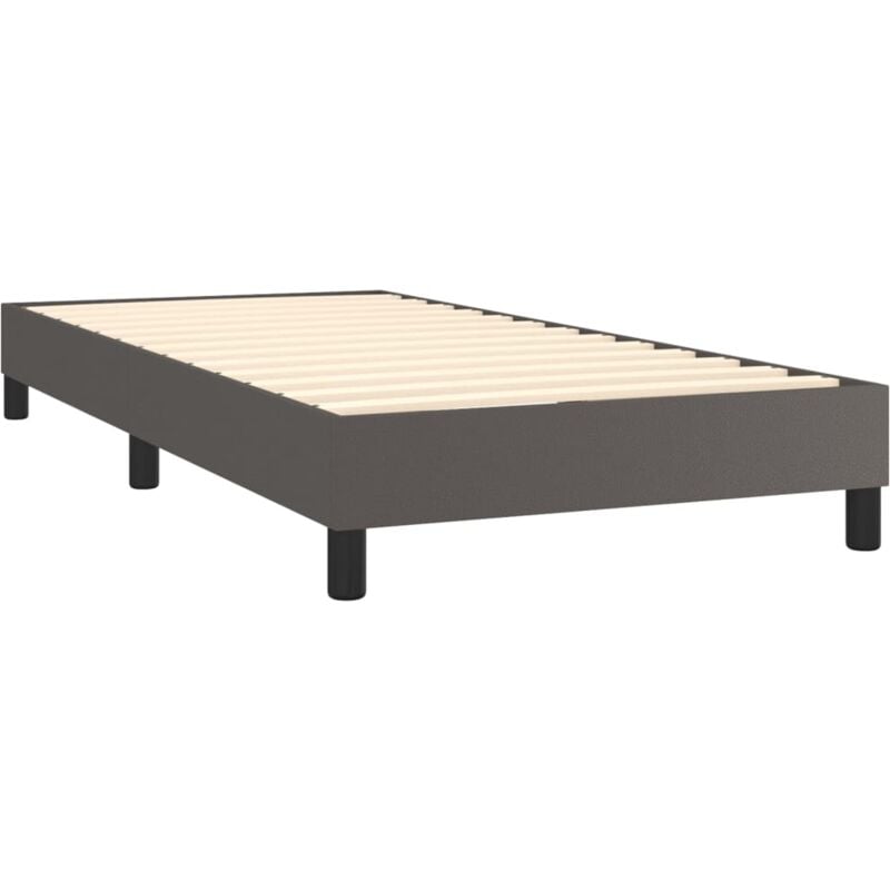Cadre de lit sans matelas gris 90x190 cm similicuir