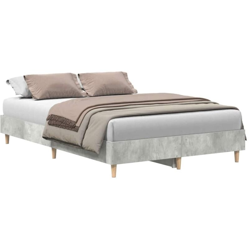 Cadre de lit sans matelas gris béton 140x190 cm bois ingénierie vidaXL